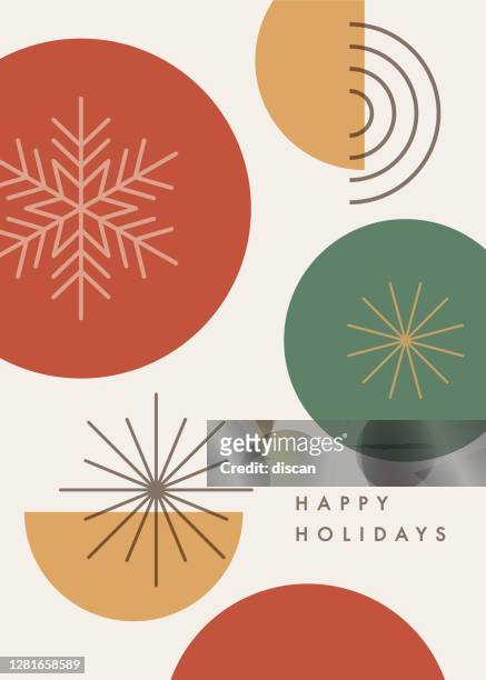 happy holidays card with modern geometric background. - public celebratory event stock illustrations