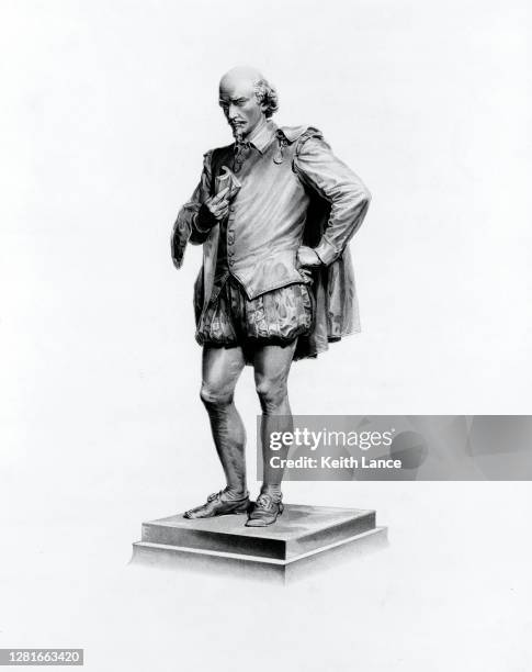 illustrations, cliparts, dessins animés et icônes de statue de william shakespeare - scénariste