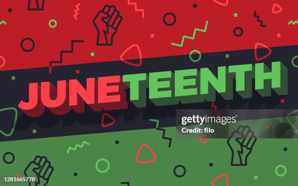 juneteenth abstrakter hintergrund - modern slavery stock-grafiken, -clipart, -cartoons und -symbole