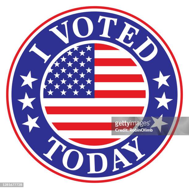 ich habe heute label gewählt - i voted sticker stock-grafiken, -clipart, -cartoons und -symbole