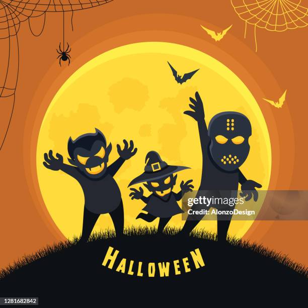 halloween night background. - halloween font stock illustrations