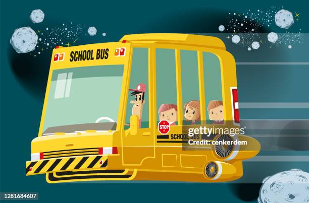Mini Bus Flying 411 Mini Bus Cartoon High Res Illustrations - Getty Images