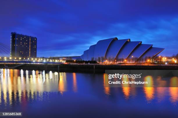 sec armadillo, river clyde, glasgow, scotland - glasgow scotland clyde stock pictures, royalty-free photos & images