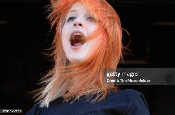 Hayley Williams of Paramore performs during the "Vans Warped Tour" at Shoreline Amphitheatre on July 1, 2007 in Mountain View, California.