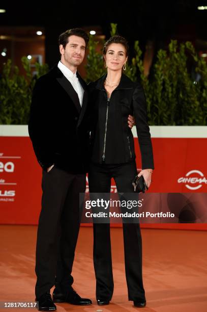 Italian actors Giampaolo Morelli and Gloria Bellicchi at 15th Rome Film Fest. Red Carpet Maledetta Primavera. Rome , October 21st, 2020