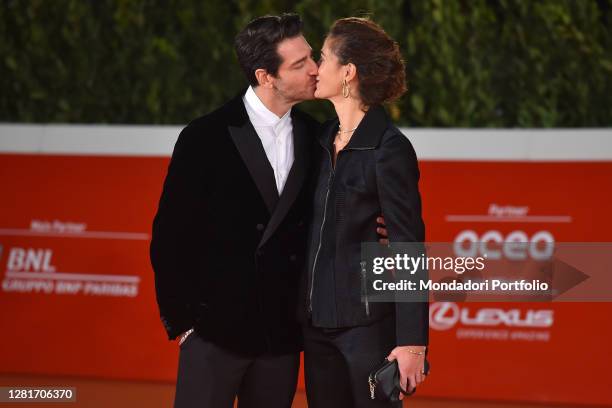 Italian actors Giampaolo Morelli and Gloria Bellicchi at 15th Rome Film Fest. Red Carpet Maledetta Primavera. Rome , October 21st, 2020