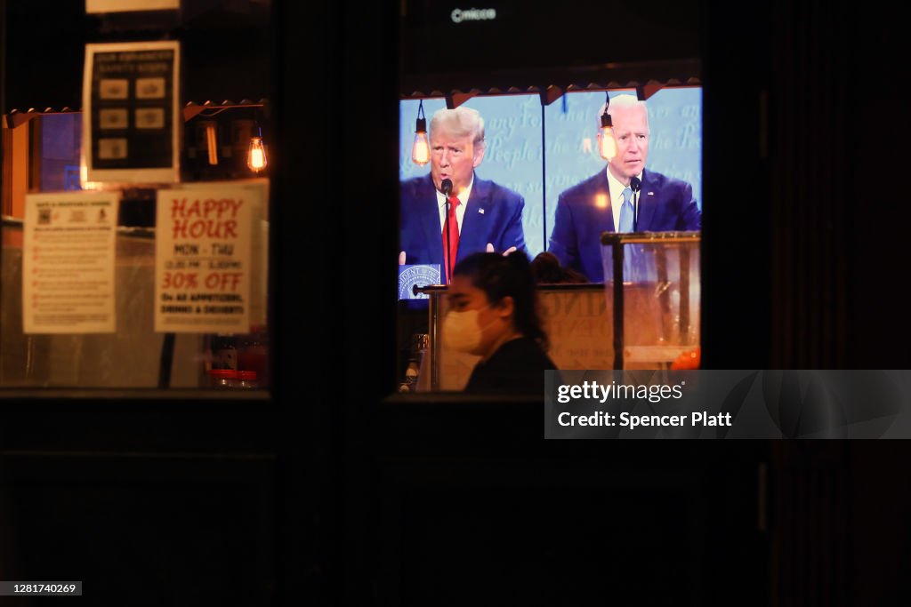 Americans Watch Final Presidential Debate Between Donald Trump And Joe Biden