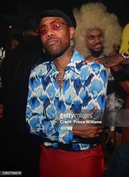 Reese Laflare attends 21 Savage "The Players Ball" 70s Themed Birthday Party at District Atlanta on October 21, 2020 in Atlanta, Georgia.