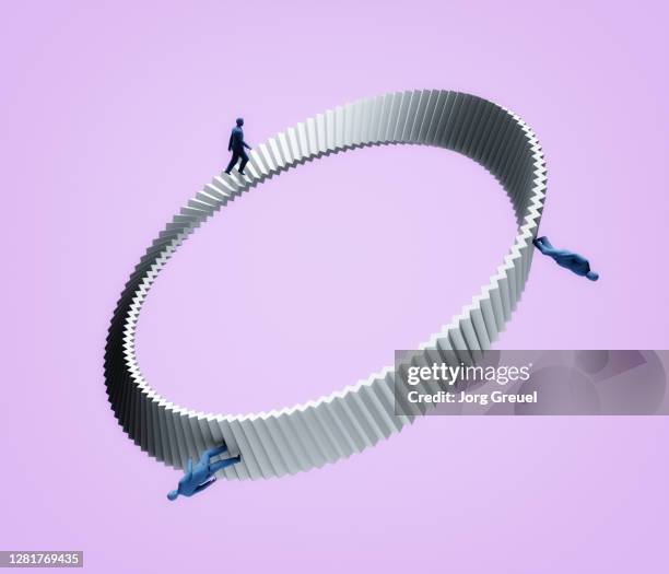 stairs shaped like a moebius strip - eternity stock pictures, royalty-free photos & images