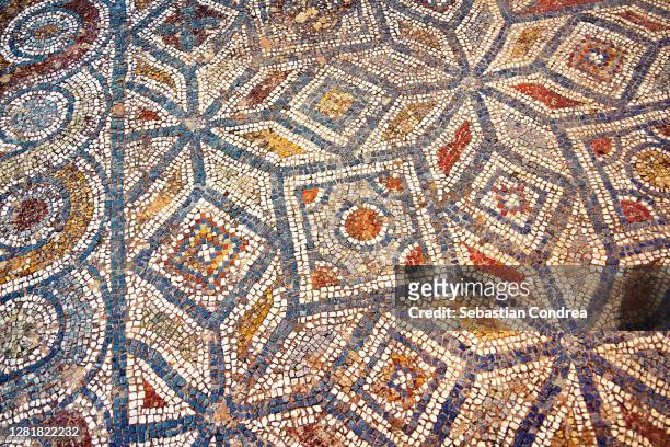 old arabesque mosaic design inside dome of an ancient mosque, situated in seljuk, turkey. - carpet icon stock pictures, royalty-free photos & images