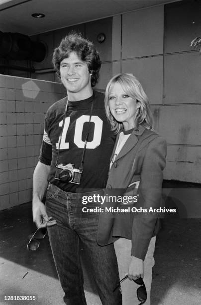 American actor and singer David Hasselhoff at the Third Annual Bert Convy Boys Club of Hollywood celebrity football classic in Hollywood, Los...