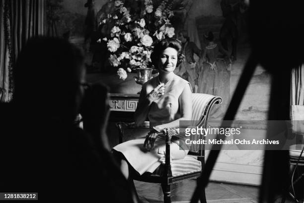 Lady Bird Johnson , the new First Lady of the United States, poses for a photograph in Washington, DC, 3rd December 1963.