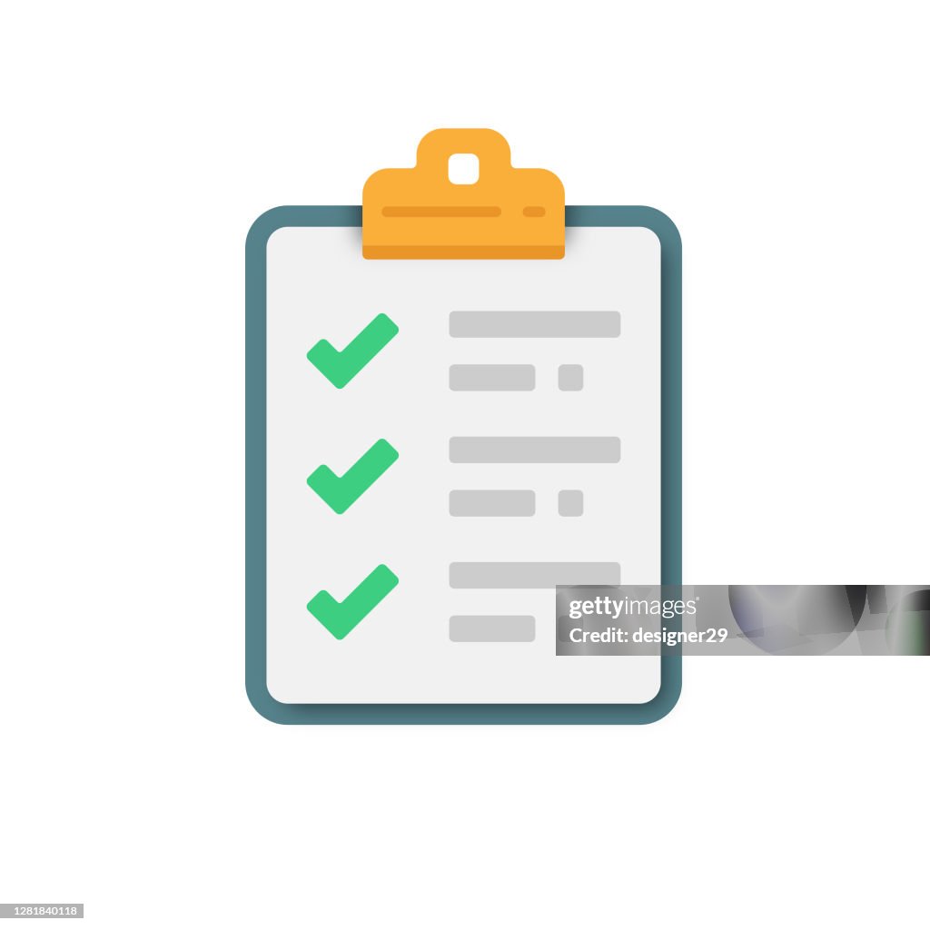 Checklist and Tick Icon Vector Design.