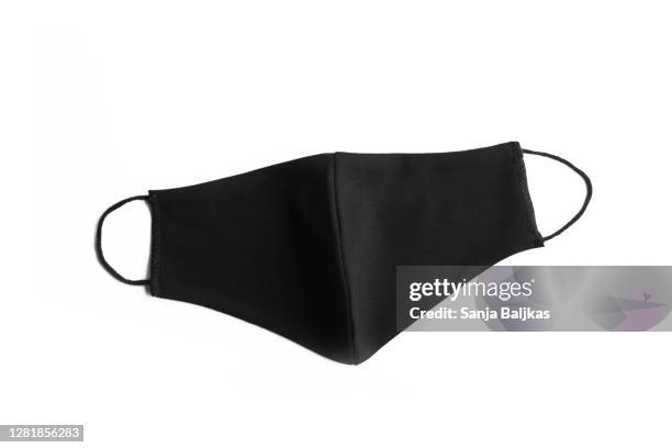 self made face mask in black - cloth mask stock pictures, royalty-free photos & images