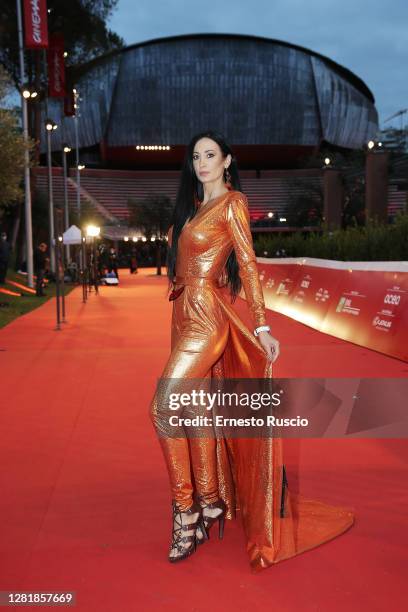 Regina Salpagarova attends the red carpet of the movie "Borat" during the 15th Rome Film Festival on October 23, 2020 in Rome, Italy.