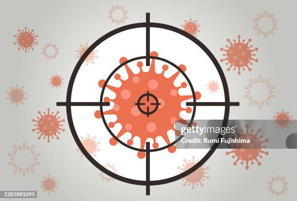 illustrations, cliparts, dessins animés et icônes de coronavirus dans le collimateur - cible militaire