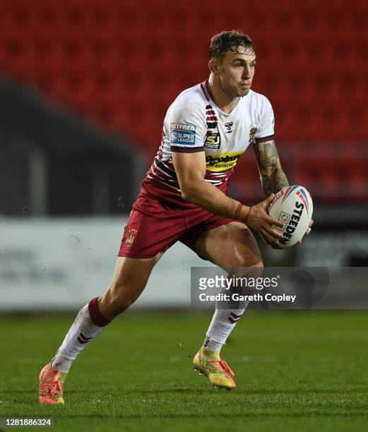 Sam Powell of Wigan during the Betfred Super League match between Wigan Warriors and Salford Red Devils at Totally Wicked Stadium on October 23, 2020...