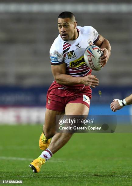 Willie Isa of Wigan during the Betfred Super League match between Wigan Warriors and Salford Red Devils at Totally Wicked Stadium on October 23, 2020...