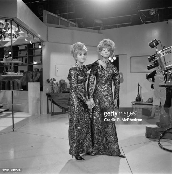 English actress Annette Robertson filming 'Andover and the Android', an episode of the BBC television science fiction series 'Out of the Unknown',...