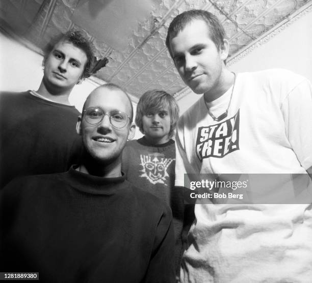 Drummer Marc Price, lead singer and guitarist Eric Bachmann, bassist Matt Gentling and guitarist Eric Johnson of the American indie rock band Archers...