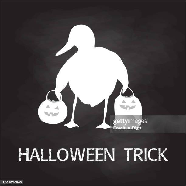 halloween trick chalkboard - candy scoop stock illustrations