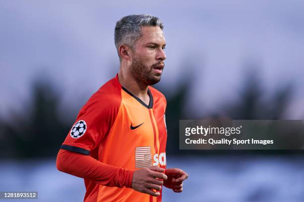 Marlos of Shakhtar Donetsk looks on during the UEFA Champions League Group B stage match between Real Madrid and Shakhtar Donetsk at Estadio Alfredo...