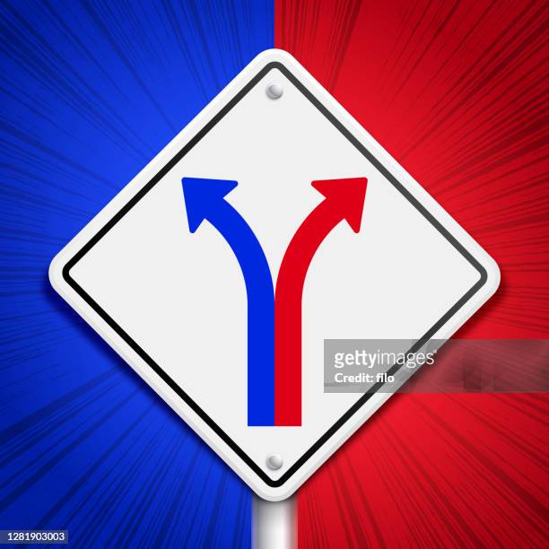 american politics partisanship divergence split divide sign - political party stock illustrations