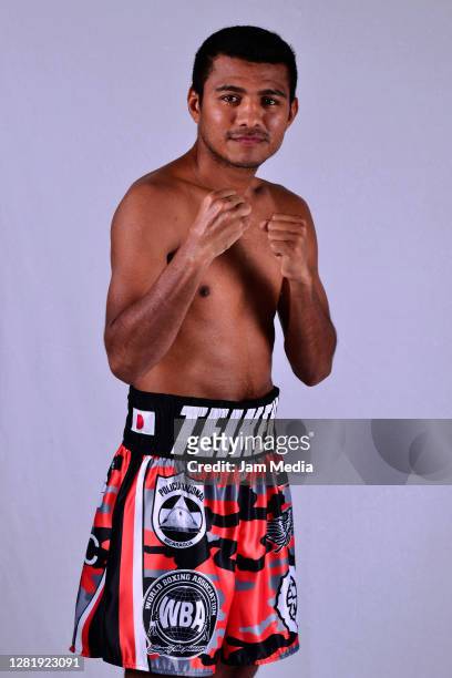 Roman Gonzalez poses during a portrait sesion on October 21, 2020 in Mexico City, Mexico. Gonzalez will fight Israel Gonzalez on October 23 for the...