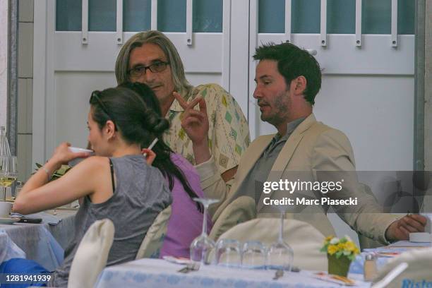 June 17: Actor Keanu Reeves is seen at the 'Ristorante da Vittorio' on June 17, 2008 in Sanremo, Italy.