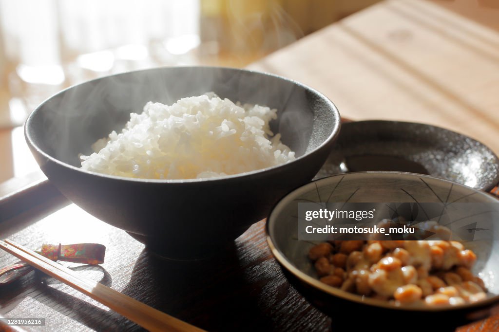 Natto and rice.