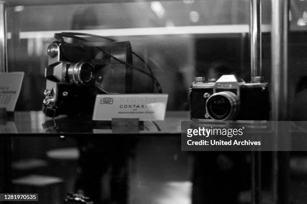 The new cameras by Contax are presented at the exposition, Leipzig Germany 1949.