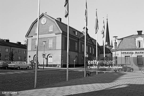 Arboga Town Hall and Town Hall Square, Sweden, 1969.