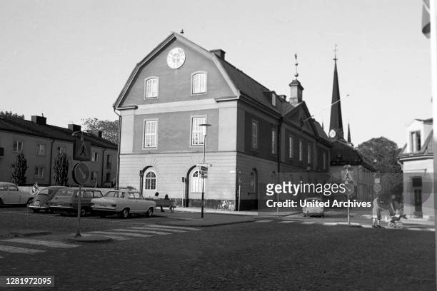 Arboga Town Hall and Town Hall Square, Sweden, 1969.