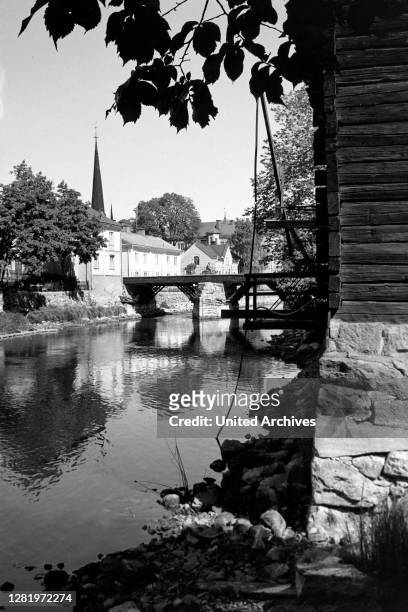 Visit to Arboga, old bridge, 1969.