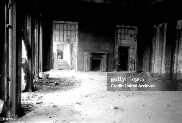 Berlin - post-war Germany - Berlin - post-war Germany, June 1946. Destroyed room in the Reich Chancellery. Destroyed inner rooms in the...