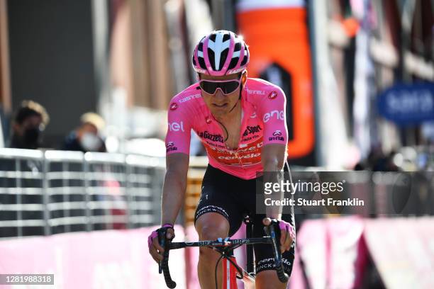 Arrival / Wilco Kelderman of The Netherlands and Team Sunweb Pink Leader Jersey / Disappointment / during the 103rd Giro d'Italia 2020, Stage 20 a...