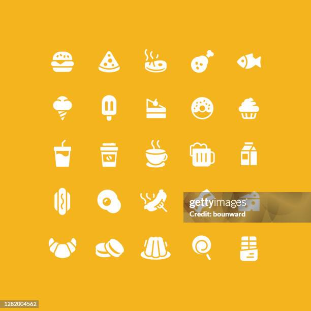 flat food & drink icons - creme eggs stock illustrations