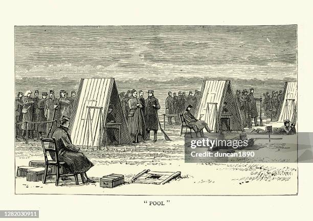 shooting rifles at the range, national rifle association, wimbledon - national rifle association stock illustrations