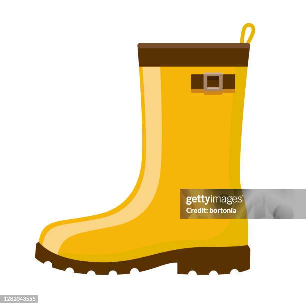 stockillustraties, clipart, cartoons en iconen met pictogram regenlaars op transparante achtergrond - rubberlaars