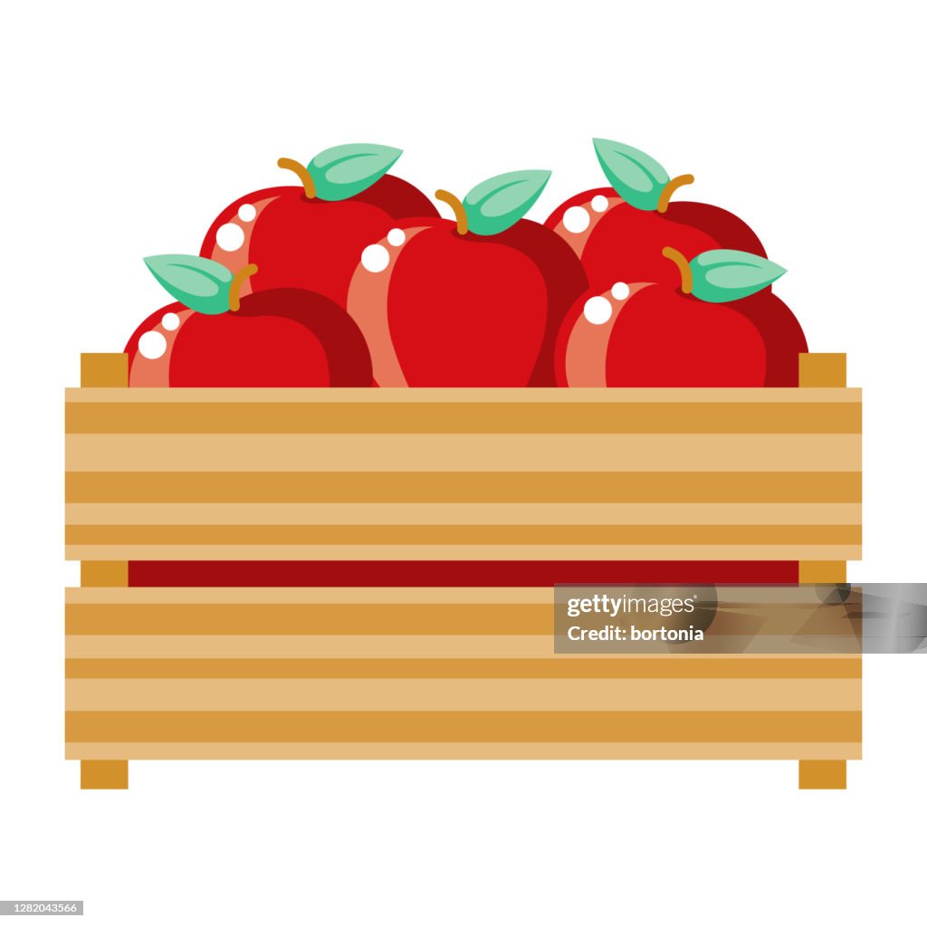 Apple Crate Icon on Transparent Background