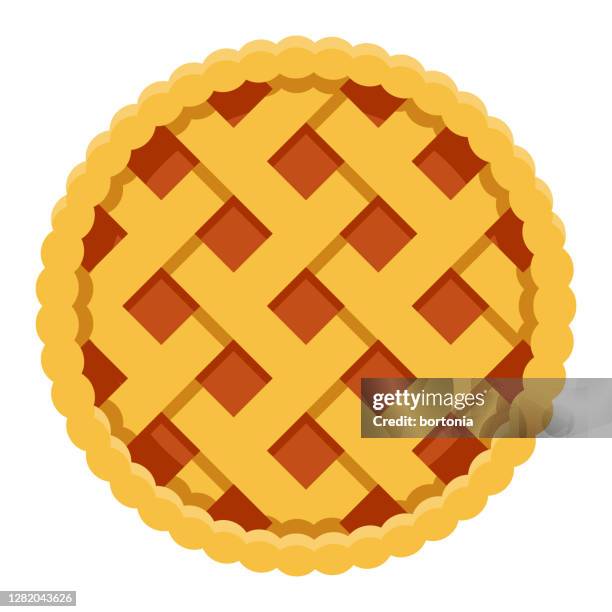 pie icon on transparent background - apple pie stock illustrations