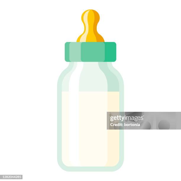 bottle icon on transparent background - baby bottle stock illustrations