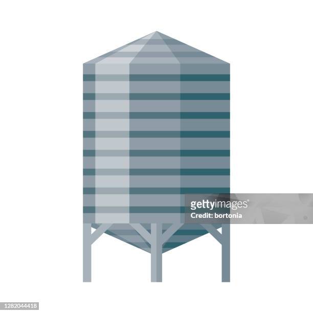 grain hopper icon on transparent background - silos stock illustrations