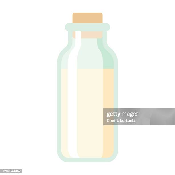 milk bottle icon on transparent background - dairy factory stock illustrations