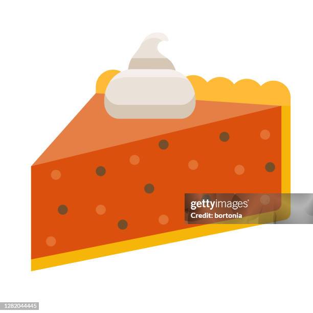 pumpkin pie icon on transparent background - whipped cream stock illustrations