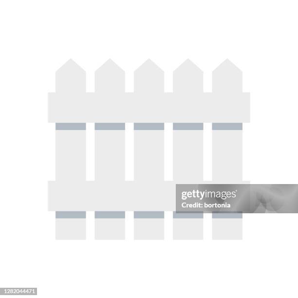 fence icon on transparent background - picket fence stock illustrations