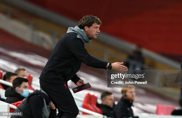 Peter Krawietz during the Premier League match between Liverpool and Sheffield United at Anfield on October 24, 2020 in Liverpool, England. Sporting...