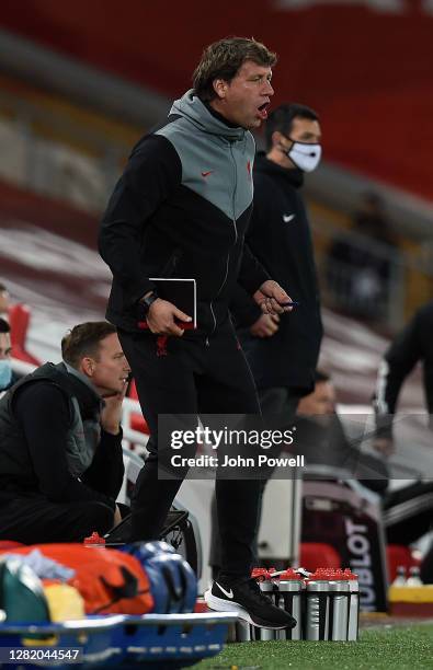 Peter Krawietz during the Premier League match between Liverpool and Sheffield United at Anfield on October 24, 2020 in Liverpool, England. Sporting...