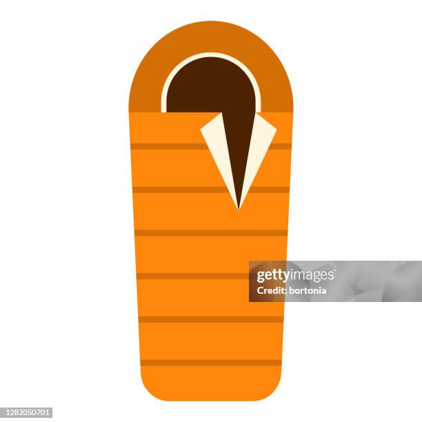 sleeping bag icon on transparent background - warm blanket stock illustrations