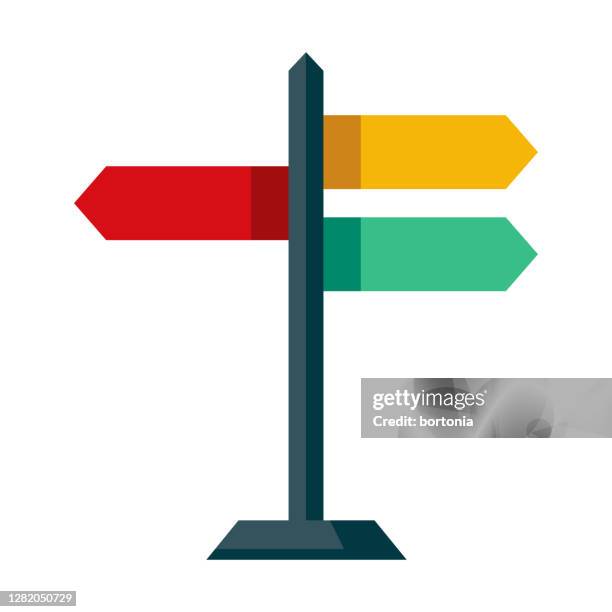 sign icon on transparent background - directional sign stock illustrations